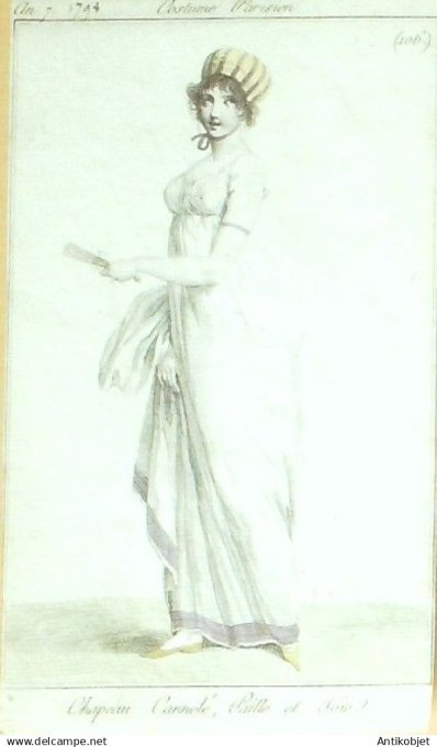 Costume Parisien 1798 an 7 #106 (eau forte) Shall noir