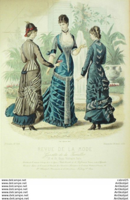 Gravure Mode La Gazette 1878 # 330 (Old Fashion plate)