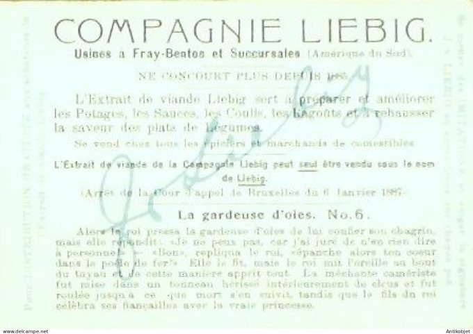 Chromo Liebig Sang  783 La gardeuses d'oies I (1904)