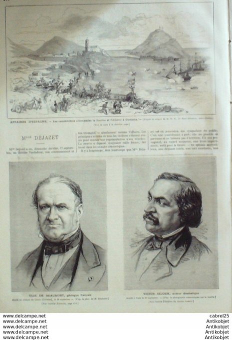 Le Monde illustré 1874 n°912 Blois (41) Arras (62) Espagne Guetaria Le Nautilus Autriche Explorateur