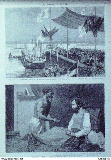 Le Monde illustré 1880 n°1213 Lisbonne Belem asco de Gama Camoens Russie St-Pétersbourg Alexandrowna