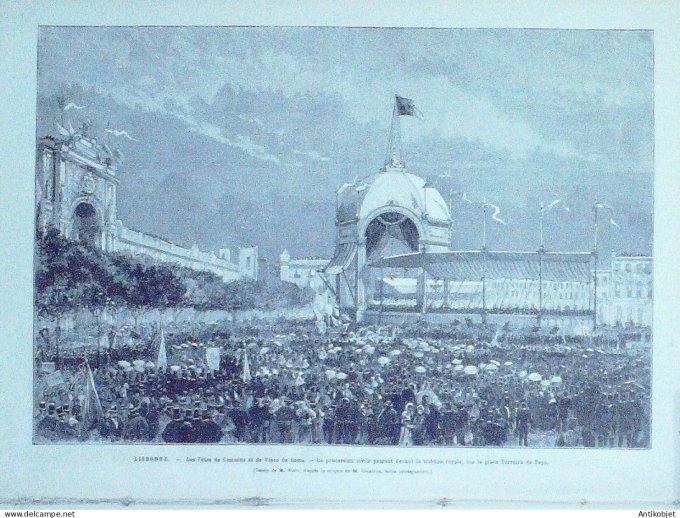 Le Monde illustré 1880 n°1213 Lisbonne Belem asco de Gama Camoens Russie St-Pétersbourg Alexandrowna