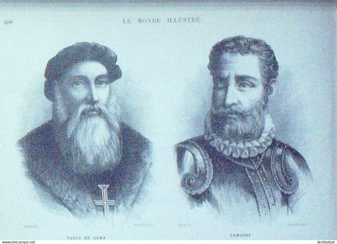 Le Monde illustré 1880 n°1213 Lisbonne Belem asco de Gama Camoens Russie St-Pétersbourg Alexandrowna