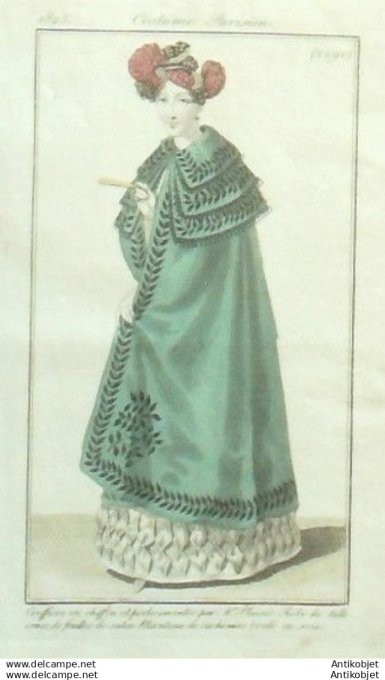 Gravure Mode Costume Parisien 1825 # 2290 (eau forte old Fashion plate