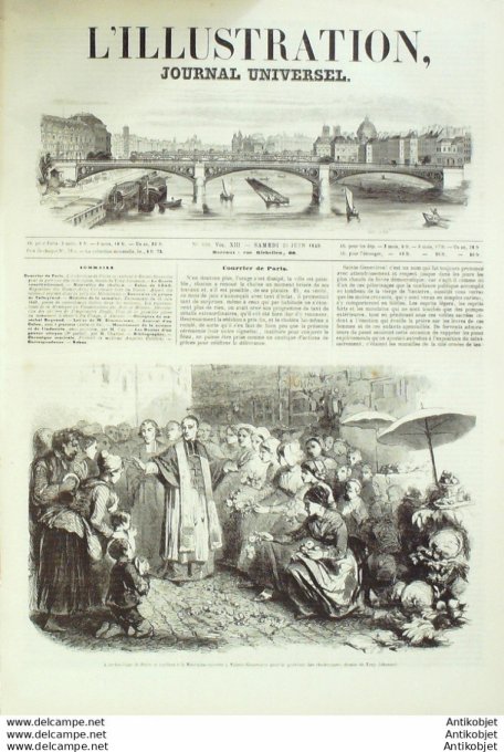 L'Illustration 1849 n°330 AMIENS (80) ANGELICA CATALANI ARTS et METIERS évènement à Paris dévastateu