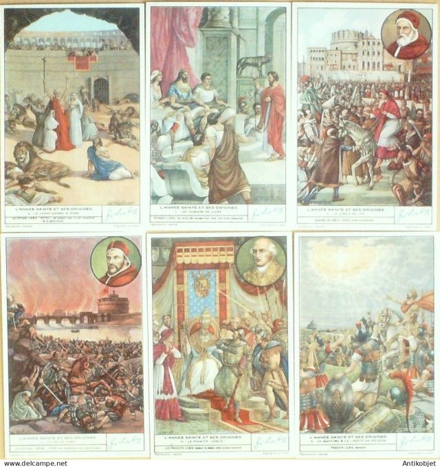 Chromo Liebig Sang 1474 L'annee Sainte & ses origines 7-12 (1949)