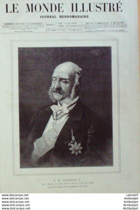 Le Monde illustré 1878 n°1108 George V Domremy (88) Jeanne D'arc Allemagne Berlin Radziwill Renan Ce