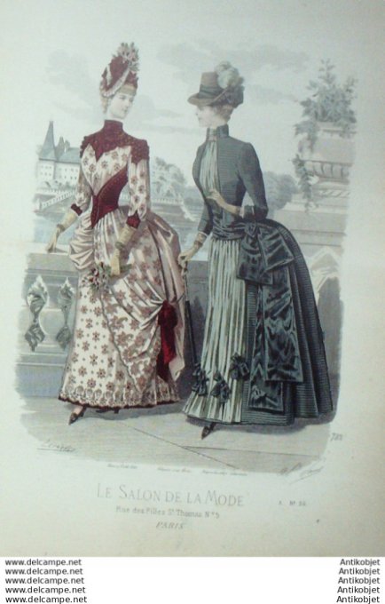 Gravure Mode Salon 1884 #  732 (Old Fashion plate)