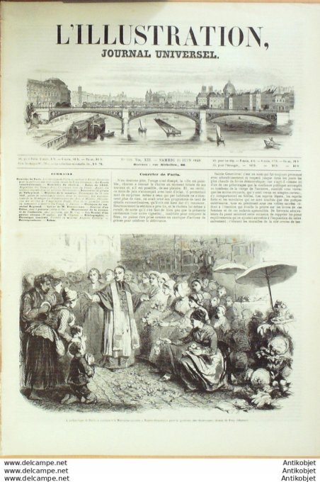 L'Illustration 1849 n°330 AMIENS (80) ANGELICA CATALANI ARTS et METIERS évènement à Paris dévastateu