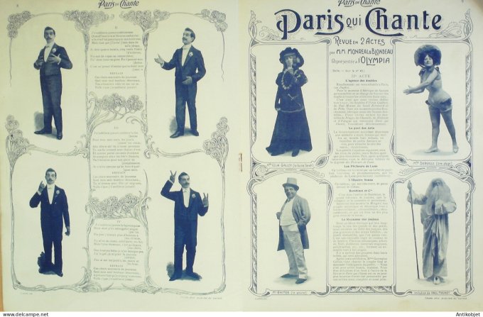 Paris qui chante 1903 n° 46 Duluc Levesque Puget Diaz Musette Polin Louise Bignon