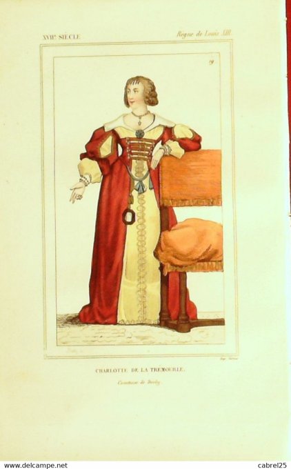 De La Tremouille Charlotte Comtesse De Derby 17ème 1852