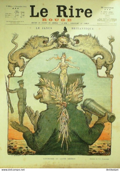Le Rire Rouge 1915-12- 4 #  55 Journal humoristique Ed.Originale Janus Britanique