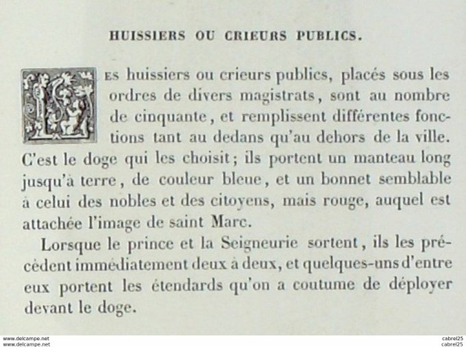 Italie Huissier crieur public 1859