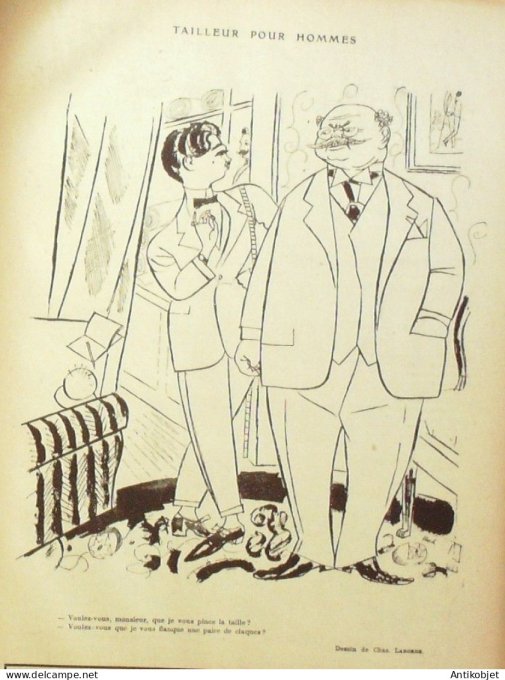 Le Rire 1924-09-20 # 294 Journal humoristique Ed.Originale Tailleur homme