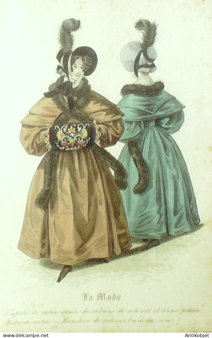 Gravure La mode 1832 # 272 (aquarelle old Fashion plate)