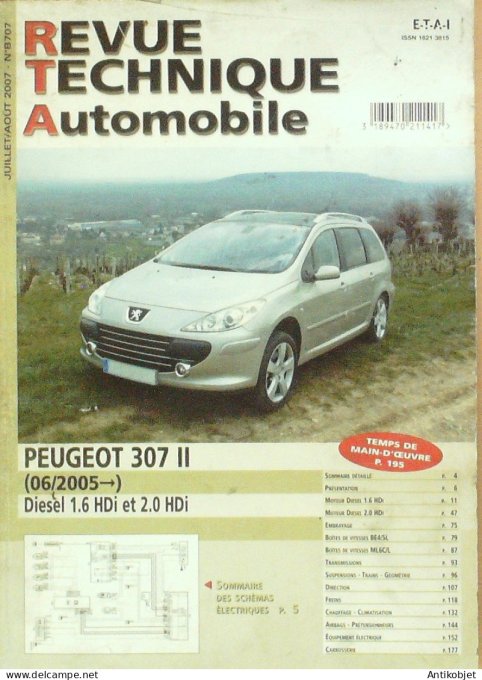 Revue Tech. Automobile 2007 n°B707 Peugeot 307 II
