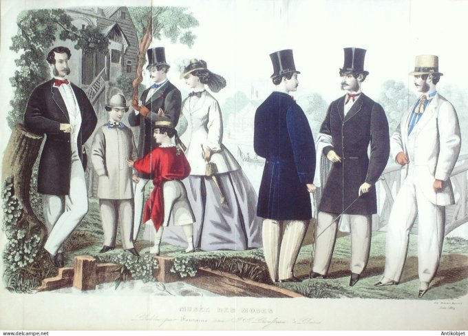Gravure Mode Musee 1864- 6 (Old Fashion plate) Rare