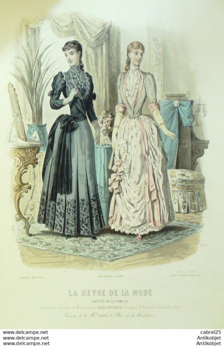 Gravure de mode Revue de la mode Gazette 1889 n°07 (Maison Léoty)