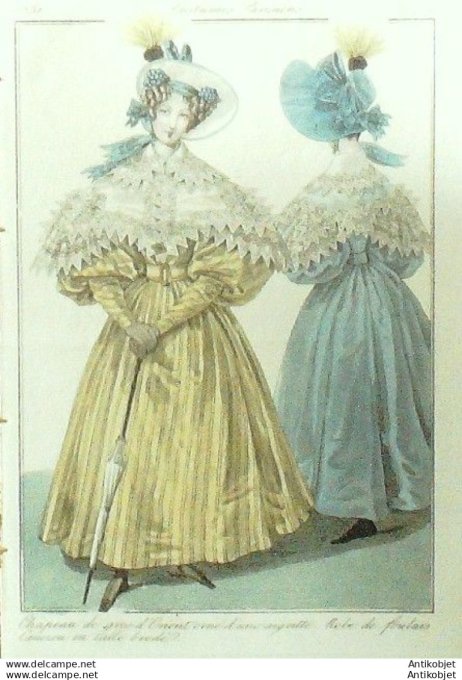 Gravure Mode Costume Parisien 1831 # 2905 (eau forte old Fashion plate