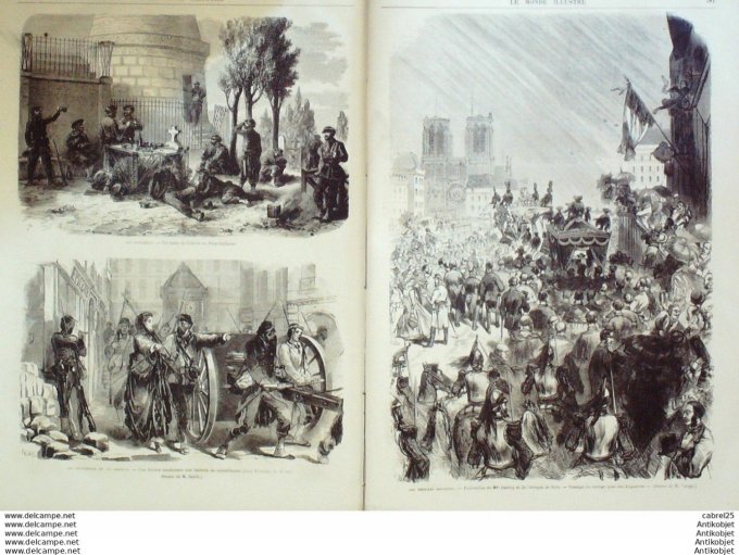 Le Monde illustré 1871 n°740 Pascal Grousset Gal Cissey Mal Mac Mahon Paris Pere Lachaise Quai Augus