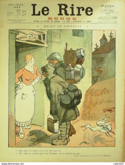 Le Rire Rouge 1916 n°  77 Mirande Nob Miarko Parys Hellé Vidaillet Ostoya Montassier