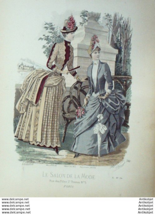 Gravure Mode Salon 1884 #  730 (Old Fashion plate)