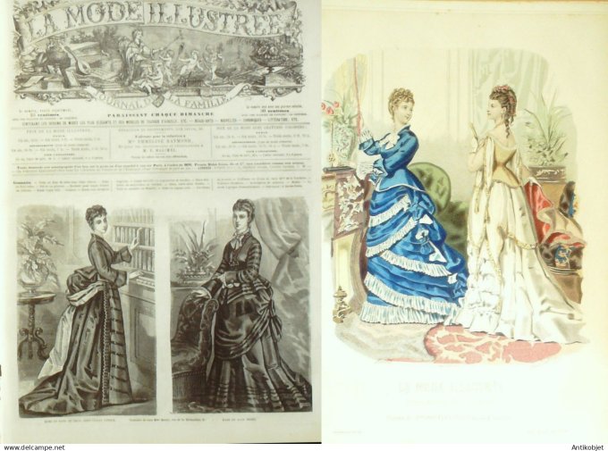 La Mode illustrée journal + gravure associée 1875 #  9
