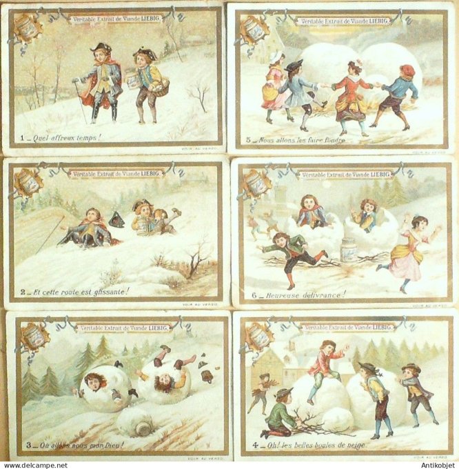 Chromo Liebig Sang  541 Les boules de neige (1897)