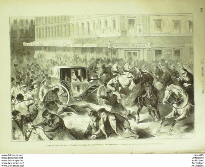 Le Monde illustré 1878 n°1101 Mugron (40) Bastiat Russie St-Pétersbourgémeutes Vera Zassoulitch