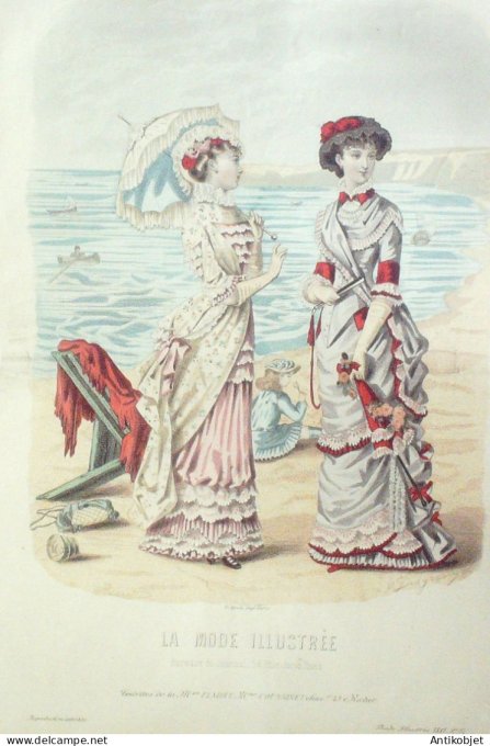 Gravure Mode illustree 1881 # 27 (Old Fashion plate)