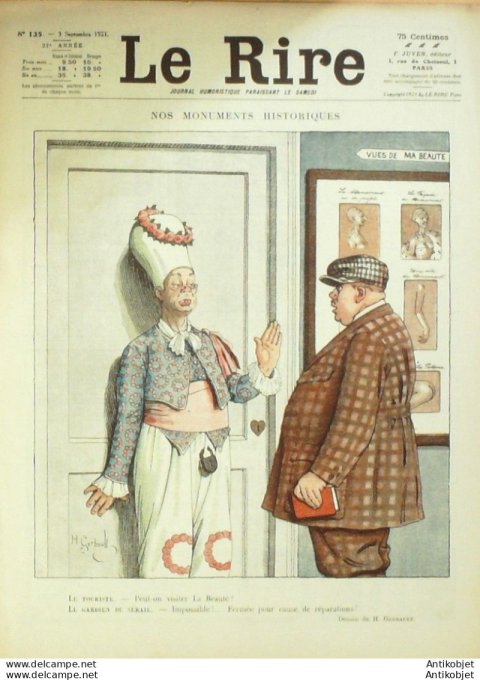 Le Rire 1921-09- 3 # 135 Journal humoristique Ed.Originale Arche de Noe