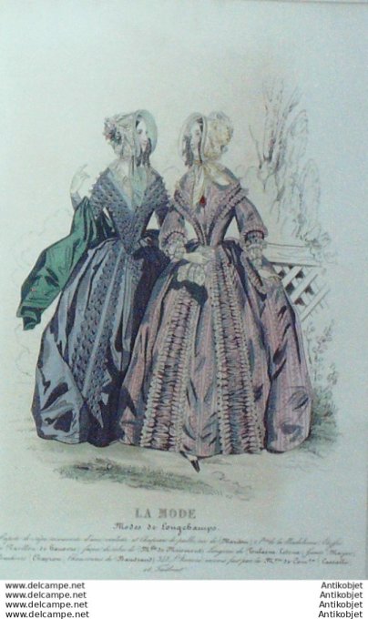 Gravure La mode 1842 # 10 (aquarelle old Fashion plate)