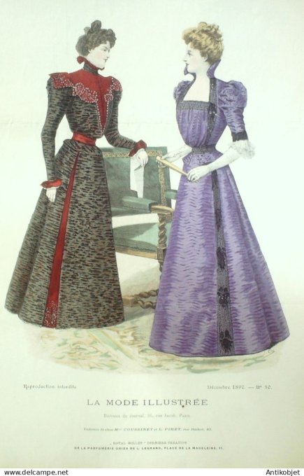 Gravure Mode illustree 1897 # 50 (Old Fashion plate) RARE