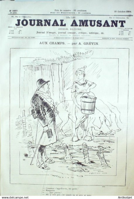 Le Journal Amusant 1884 # 1468 Les deux medecins par Leonce Petit