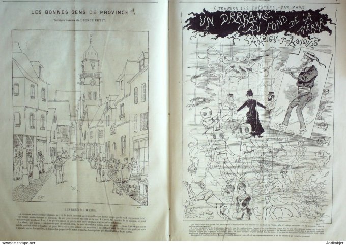 Le Journal Amusant 1884 # 1468 Les deux medecins par Leonce Petit
