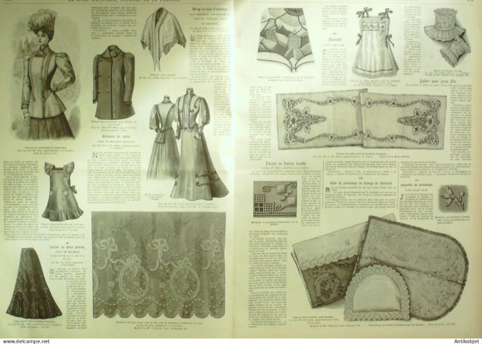 La Mode illustrée journal 1905 n° 10 Robe en Cachemire de l'Inde