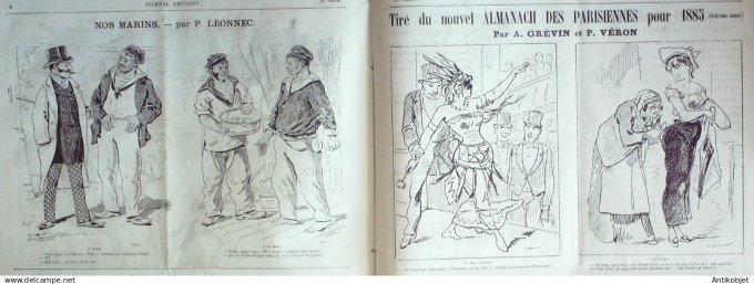 Le Journal Amusant 1884 # 1468 Les deux medecins par Leonce Petit