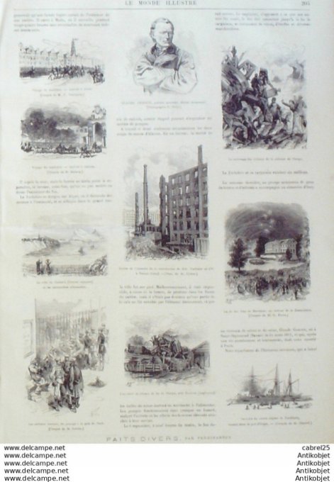 Le Monde illustré 1874 n°911 Grasse (06) Amiens (80) St Quentin (02) Angleterre Norwich Calais (62)