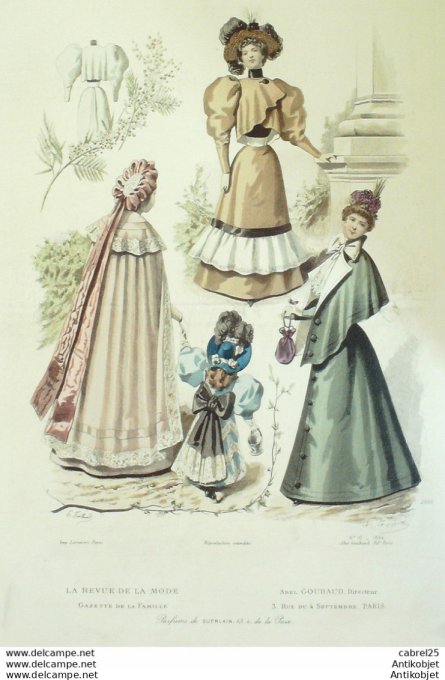 Gravure de mode Revue de la mode Gazette 1894 n°16