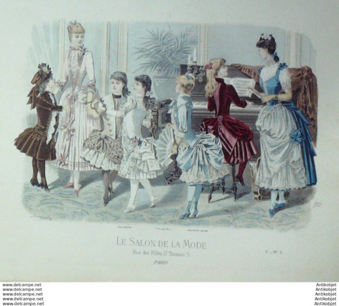 Gravure Mode Salon 1885 #  751 (Old Fashion plate)