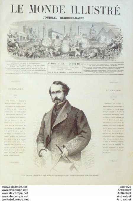 Le Monde illustré 1864 n°368 Martinique Fort-de-France Danemark Sunderburg Jules Lecomte