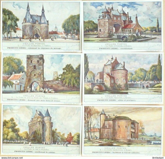 Chromo Liebig Sang 1470 Belgique Vieilles portes (1948)