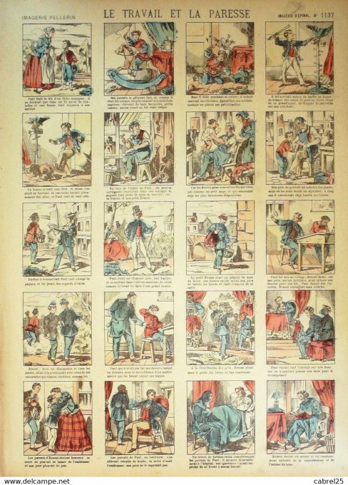 Le Travail & La Paresse (Pellerin d'epinal)