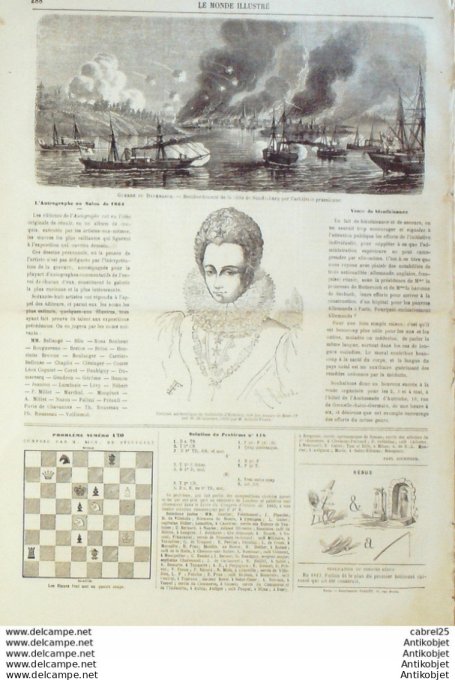 Le Monde illustré 1864 n°368 Martinique Fort-de-France Danemark Sunderburg Jules Lecomte