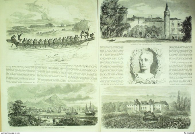 Le Monde illustré 1857 n° 29 Chine vue de Hong Kong Canton St-Point (71) Monceau