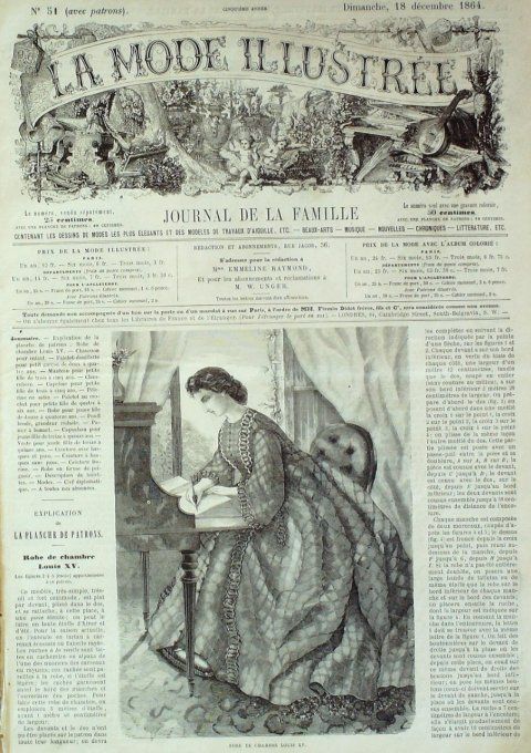 Journal Mode illustrée 1864 # 51 Robe de chambre