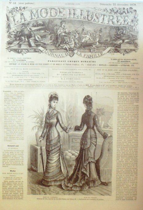 Journal Mode illustrée 1878 # 51 Robe en cachemire & vigogne 