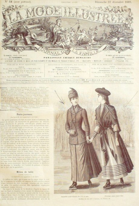 Journal Mode illustrée 1889 # 51 Robes en moire & dentelle
