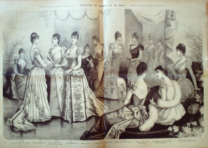 Journal Mode illustrée 1889 # 51 Robes en moire & dentelle
