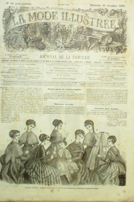 Journal Mode illustrée 1868 # 51 Fichus & Pélerines